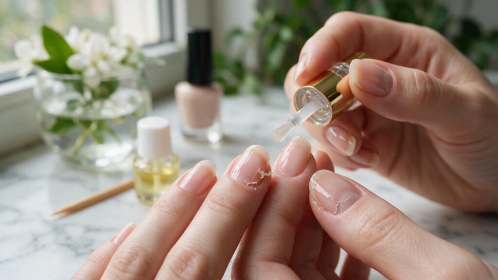 Manos con uñas naturales cuidadas e hidratadas
